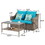 Outdoor Brown Wicker PE Rattan Patio Sofas Double Couch Set with Coffee Table Couch Cushion W1828P148503