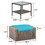 Pool Patio Garden Square PE Rattan Wicker Brown Outdoor Ottoman Foot Stool with Coffee Table Cushions W1828P148527