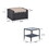 Garden Outdoor Grey Ottoman Patio Ottomans and Footstools Furniture Set with Coffee Table Rattan Wicker W1828P150080