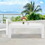 Small End Table White Aluminum Coffee Tables Patio Garden Furniture for Dinner and Drinking W1828P154372