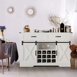 New White Modern Tall Wood Wine Bar Cabinet with Storage Pantry Cabinets with Doors and Shelves W1828P154473
