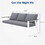 Aluminum Patio Outdoor White Grey Couch 3 Seater Sofa with Wood Grain Finish Arm Comfortable W1828P160656
