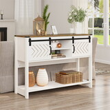 White Tall Modern Sideboard Cabinet for Storage Entryway Wooden Cabinets with Doors
