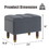Dark Gray Tech Fabric Square Small Storage Ottoman Bench Foot Stool with Storage for Dorm Living Room