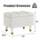 Light Grey Small Square Tech Fabric Ottoman with Storage for Living Room Foot Stool Modern Dorm