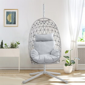comfortable hanging rope rattan egg white hammock patio swing chair outdoor indoor for adults backyard rocking