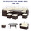 Brown Wicker Convertible Sectional Sofa Couch Furniture Set White Couches for Living Room Patio Garden Outdoor W1828S00035