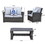 Patio Light Grey Sofa 4 Seat Couch Coffee Table Sofa Furniture Set with Rattan Wicker Outdoor W1828S00040