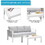 Patio Outdoor Cozy Couch Sofa Coffee Table Furniture Set of 5 Pieces 7 Seater White Aluminum Sofa Couch
