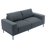 Large Sofa, 74.8 inch Linen Fabric Loveseat Couch Mid-Century Modern Upholstered Accent Couches for Living Room, Apartment, Bedroom,Dark Grey W1829S00006