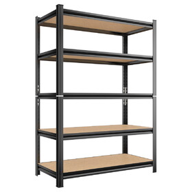 Garage Racking, Adjustable Heavy Duty Storage Racking, 5-Tier Metal Garage Racking, Garage Tool Room Supermarket Racking, Black Requires assembly W1831P271222