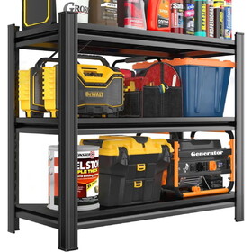 3-Layer Storage Rack, Metal Storage Rack, Adjustable Height Partition, Suitable for Living Room, Kitchen, Supermarket, Garage. Black, Requires assembly, 31.5" H* 39.37" L * 13.77" D W1831P338411