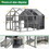 Luxury Cat Cage Outdoor Wooden Catio Enclosure Patio Large Cat Run House for Multiple Pets Walk in Kitten Kennel with Bouncy Bridge, Platforms, Small Houses, Seating and Sunshine Panel- 108.7", Gray