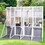 Greenhouse, Wooden Lean to Greenhouses for Outdoors, Heavy Duty Walk in Green House for Outside Winter, Large Hot House for Sunroom Storage Shed, Garden, Backyard(103.9"X98.4"X77.6") W1850S00005