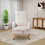 25.4"W Rocking Chair for Nursery, High Back Glider Chair with Retractable Footrest, Side Pocket, Rocking Accent Armchair with Rubber Wood Legs for Living Room/Bedroom.Ivory W1852P186194