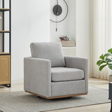 30.7"W Square Upholstered Swivel Accent Chair and Comfy Accent Single Sofa Chair, 360 Degree Club Chair, Lounge Armchair for Living Room Bedroom Apartment Nursery. Light Gray W1852P193144