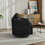 31.5"W Swivel Accent Chair and Comfy Round Accent Single Sofa Chair, 360 Degree Club Chair, Lounge Armchair for Living Room,Bedroom.Nursery.Black-Gray Chenille W1852P204919