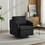 31.5"W Swivel Accent Chair and Comfy Round Accent Single Sofa Chair, 360 Degree Club Chair, Lounge Armchair for Living Room,Bedroom.Nursery.Black-Gray Chenille W1852P204919