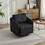 31.5"W Swivel Accent Chair and Comfy Round Accent Single Sofa Chair, 360 Degree Club Chair, Lounge Armchair for Living Room,Bedroom.Nursery.Black-Gray Chenille W1852P204919