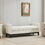 66.34"W Elegant Upholstered Bench, Ottoman with Wood Legs & 2 Bolster Pillows for End of Bed, Bedroom, Living Room, Entryway,Ivory Boucle W1852S00008