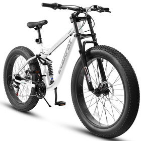 A26309 26 inch Mountain Bike,Full-Suspension 21 Speeds Drivetrain with Disc-Brake MTB Bicycle, 26*4" Fat tire Bike for Men or Women. W1856P207733