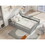 Full size Floor bed, integral construction with super high security barrier, door, children's floor bed frame, Montessori wooden children's floor bed, Support slat Grey W1858P164944