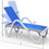 Patio Chaise Lounge Adjustable Aluminum Pool Lounge Chairs with Arm All Weather Pool Chairs for Outside,in-Pool,Lawn (Blue, 1 Lounge Chair+1 Plastic Table) W1859109677