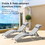 Outdoor Chaise Lounge Set of 2 Patio Recliner Chairs with Adjustable Backrest and Removable Pillow for Indoor&Outdoor Beach Pool Sunbathing Lawn (Gray, 2 Lounge Chairs) W1859109689
