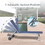 Chaise Lounge Outdoor Set of 3, Lounge Chairs for Outside with Wheels, Outdoor Lounge Chairs with 5 Adjustable Position, Pool Lounge Chairs for Patio, Beach(Blue, 2 Lounge Chairs+1 Table) W1859109855