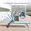 Chaise Lounge Outdoor Set of 3, Lounge Chairs for Outside with Wheels, Outdoor Lounge Chairs with 5 Adjustable Position, Pool Lounge Chairs for Patio, Beach(Turquoise Blue, 2 Lounge Chairs+1 Table)