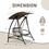 2-Seat Patio Swing Chair, Outdoor Porch Swing with Adjustable Canopy and Durable Steel Frame, Patio Swing Glider for Garden, Deck, Porch, Backyard W1859110126