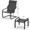 Outdoor Patio Bistro Set of 2, C Spring Motion Chair, All-Weather Conversation Armchair with Ottoman & Quick Dry Textile for Porch,Deck,Yard,Garden,Lawn(1 Chair+1 Ottoman) W1859113279
