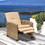 Indoor & Outdoor Recliner, All-Weather Wicker Reclining Patio Chair, Khaki Cushion (Khaki,1 Chair) W1859113287