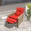 Indoor & Outdoor Recliner, All-Weather Wicker Reclining Patio Chair, Red Cushion (Red,1 Chair) W1859113288