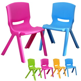 Kids Chair,Children Lightweight Plastic 4 Chairs Set with 11.8" H Seat for Playrooms,Preschool,Toddlers (Enlarge Size) W1859113380