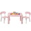 Kids Table and Chair Set, 3 Piece Toddler Table and Chair Set, Plastic Children Activity Tablefor Reading,Preschool,Drawing,Toddler,Playroom(White/Pink) W1859113383