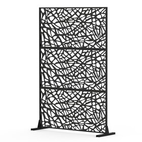 Metal Privacy Screens and Panels with Free Standing, Freestanding Outdoor Indoor Privacy Screen, Decorative Privacy Screen for Balcony Patio Garden, Room Divider, Mesh Shape W1859P145760