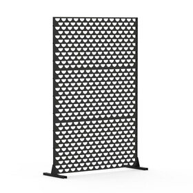 Metal Privacy Screens and Panels with Free Standing, Freestanding Outdoor Indoor Privacy Screen, Decorative Privacy Screen for Balcony Patio Garden, Semi-Circular Shape W1859P145843