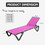 Outdoor Lounge Chair, 2 Pieces Aluminum Plastic Patio Chaise Lounge with 5 Position Adjustable Backrest and Wheels, All Weather Reclining Chair for Outdoor, Beach, Yard, Pool, Rose Red W1859P149685