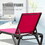 Outdoor Lounge Chair, 2 Pieces Aluminum Plastic Patio Chaise Lounge with 5 Position Adjustable Backrest and Wheels, All Weather Reclining Chair for Outdoor, Beach, Yard, Pool, Rose Red W1859P149685