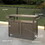 Grill Carts Outdoor Storage Cabinet with Wheels, Metal outdoor grill table Kitchen Dining Table Cooking Prep BBQ Table for Patio, Kitchen Island, Home Party, Bar (Brown)