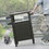 Grill Carts Outdoor with Storage and Wheels, Whole Metal Portable Table and Storage Cabinet for BBQ, Deck, Patio, Backyard(Brown)