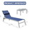 Patio Chaise Lounge Set of 3, Aluminum Pool Lounge Chairs with Side Table, Outdoor Adjustable Recliner All Weather for Poolside, Beach, Yard, Balcony (Navy Blue)