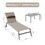 Outdoor Patio Chaise Lounge Set of 3, Aluminum Pool Lounge Chairs with Side Table and Wheels, Textilene Padded Adjustable Recliner All Weather for Poolside, Beach, Yard, Balcony (Khaki)