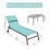 Outdoor Patio Chaise Lounge Set of 3, Aluminum Pool Lounge Chairs with and Wheels, Textilene Padded Adjustable Recliner All Weather for Poolside, Beach, Yard, Balcony (Lake Blue)