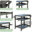 3-Shelf Outdoor Grill Table, Grill Cart with Wheels, Outdoor Pizza Oven Table and Food Prep Table, Blackstone Table with Propane Tank Hook, Grill Stand for Blackstone Griddle for Outside BBQ
