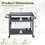 3-Shelf Outdoor Grill Table, Grill Cart with Wheels, Outdoor Pizza Oven Table and Food Prep Table, Blackstone Table with Propane Tank Hook, Grill Stand for Blackstone Griddle for Outside BBQ