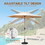 9FT Patio Umbrella, Outdoor Table Umbrella with Push Button Tilt and Crank, UV Protection Waterproof Market Sun Umbrella with 8 Sturdy Ribs for Garden, Deck, Backyard, Pool (Beige) W1859P195947