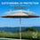 9FT Patio Umbrella, Outdoor Table Umbrella with Push Button Tilt and Crank, UV Protection Waterproof Market Sun Umbrella with 8 Sturdy Ribs for Garden, Deck, Backyard, Pool (Gray) W1859P195948