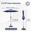 7.5FT Patio Umbrella, Outdoor Table Umbrella with Push Button Tilt and Crank, UV Protection Waterproof Market Sun Umbrella with 8 Sturdy Ribs for Garden, Deck, Backyard, Pool (Navy Blue) W1859P195951